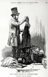 Il venditore ambulante di stoviglie che baratta per vestiti usati, c.1840