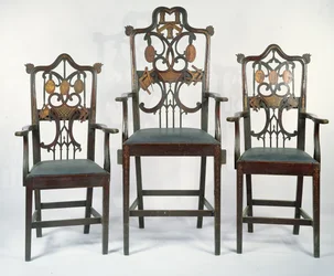 Tre sedie massoniche georgiane, ca. 1790