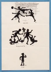 Tre silhouette di calciatori