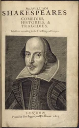 Pagina del titolo con un ritratto di Shakespeare, da 
