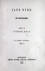 Pagina del titolo della prima edizione di Jane Eyre di Charlotte Bronte, 1847