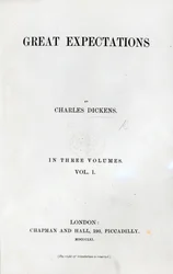 Pagina del titolo di Grandi Speranze di Charles Dickens, prima edizione, 1861