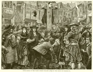 Titus Oates nella gogna di Fleet Street (1685) nel regno di Carlo II