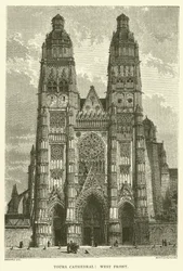 Cattedrale di Tours, facciata ovest (incisione)