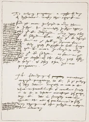 Trattato di Latimer scritto di suo pugno, contestando la Dottrina della Transustanziazione, con note marginali scritte da Enrico VIII, da The Church of England: A History for the People di H.D.M. Spence-Jones