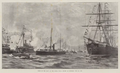 Tipi della Marina alla Royal Naval Review a Spithead, 23 luglio 1887 (litografia)