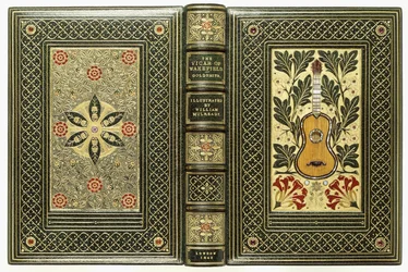Copertine superiore e inferiore, con chitarra e disegni floreali, 1843