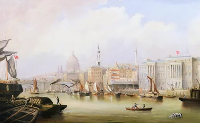 Veduta lungo il Tamigi con Blackfriars e la Cattedrale di St. Paul