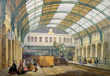 Veduta della stazione della metropolitana di Kings Cross, c.1865