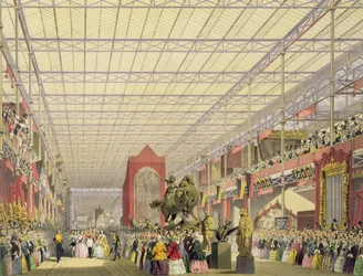 Vista della navata straniera della Grande Esposizione del 1851, da Dickinsons Comprehensive Pictures
