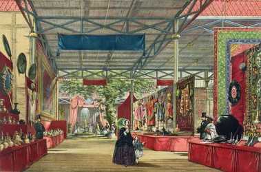 Vista della sezione India della Grande Esposizione del 1851, da Dickinsons Comprehensive Pictures