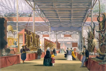Vista della sezione India della Grande Esposizione del 1851, da Dickinsons Comprehensive Pictures