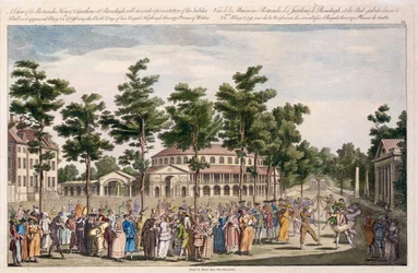 Veduta del Ballo del Giubileo, Giardini di Ranelagh, in celebrazione del compleanno di Giorgio, Principe di Galles, 24 maggio 1759