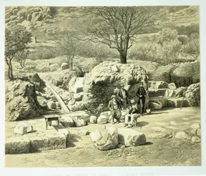 Vista del Tempio di Marte, da A History of Discoveries at Helicarnassus, Cnidus, & Branchidae, di Charles Thomas Newton, pub. 1862