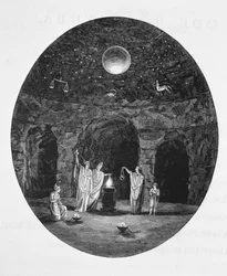 Vista degli antichi riti misteriosi celebrati nella caverna mitraica