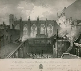 Veduta dei resti della Cappella di St Stephen la mattina dopo l