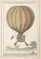 Vincent Lunardi in volo dopo la sua ascesa da Moorfields, settembre 1784