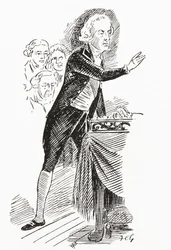 William Pitt il Giovane che si rivolge alla Camera dei Comuni