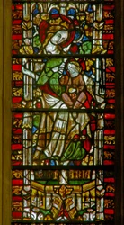 Finestra E1 raffigurante la Vergine Maria