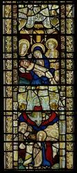 Finestra raffigurante la Pietà e la Pentecoste