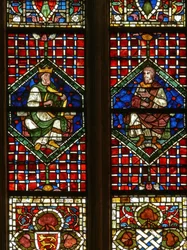 vetrata raffigurante una figura genealogica: Davide e Natan