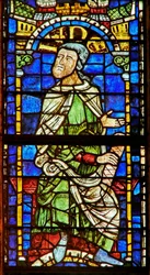 vetrata raffigurante una figura genealogica: Giuda