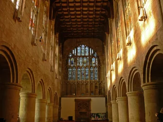 Finestra raffigurante una vista della parte occidentale della chiesa