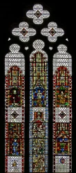 Finestra w32 raffigurante San Giorgio, San Lorenzo, Santo Stefano, San Cutberto, San Pietro, Sant