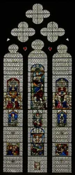 Finestra w36 raffigurante una finestra composita di pannelli stranieri e inglesi del XIV e XVI secolo