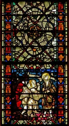 Vetrata raffigurante la Discesa agli Inferi