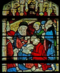 Vetrata w5 raffigurante una scena della vita di San Guglielmo