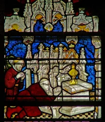 Vetrata w5 raffigurante una scena della vita di San Guglielmo