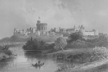 Castello di Windsor, da The Gallery of Geography di Rev. Thomas Milner, pubblicato c.1880