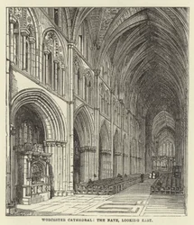 Cattedrale di Worcester, la navata, guardando a est