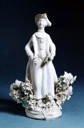 Figura di Worcester di un compagno di sportivo, non dipinta, fine XVIII secolo