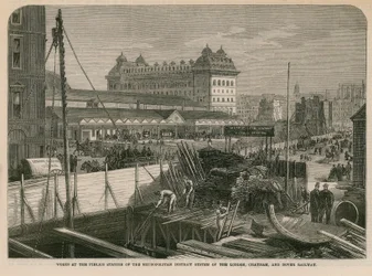 Lavori alla stazione di Pimlico del sistema Metropolitan District