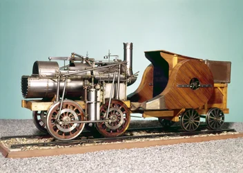 Modello in scala 1:10 della prima locomotiva costruita da Marc Seguin (1786-1875) per la ferrovia St. Etienne-Lyon