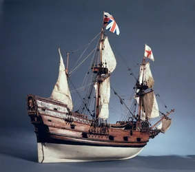 Modello in scala 1:60 del Mayflower del 1620