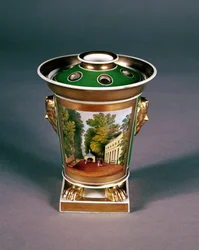Vaso pot pourri di Worcester con vista del Well Walk, Cheltenham