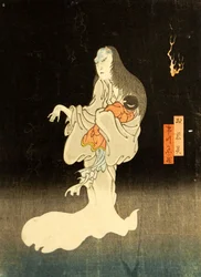 Ichikawa Yonezo come il fantasma di Oiwa, 1865
