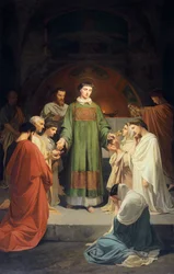Elemosina di San Lorenzo, di Enrico Pollastrini, Chiesa di Santa Maria del Soccorso, Livorno, Italia