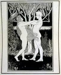 Adamo ed Eva (innocenza), dal libro Giuda illustrato da Ephraim Moses Lilien (1874-1925). Lilien è considerato il padre dell