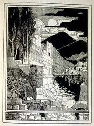 Le rovine di Sodoma, dal libro Giuda illustrato da Ephraim Moses Lilien (1874-1925). Lilien è considerato il padre dell