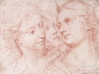 Tre studi di teste femminili