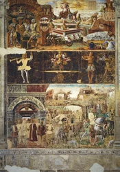 Il mese di settembre: Il trionfo di Vulcano e il segno della Bilancia, dalla Sala dei Mesi, 1467-70