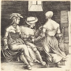 Giovane uomo e fanciulle