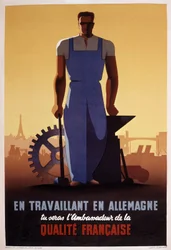 Manifesto francese di propaganda dello STO (organizzazione del lavoro obbligatorio istituita nel 1943 durante l
