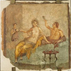 Scena di banchetto: giovane uomo e cortigiana