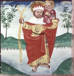 Particolare di una miniatura a tutta pagina: San Cristoforo
 (miniatura)