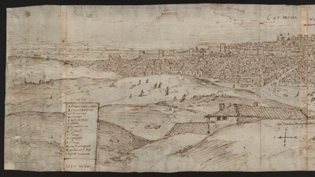 Pagina intera: veduta della città: Carmona, metà sinistra